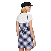 No Boundaries Women's Plaid Dress 2-Piece Set