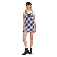 No Boundaries Women's Plaid Dress 2-Piece Set