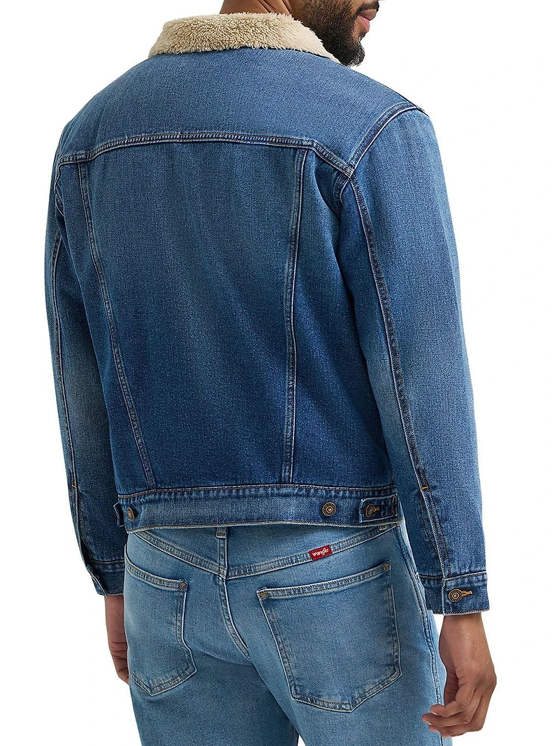 Wrangler Veste en denim doublée sherpa