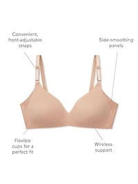 Warners Blissful Benefits Soutien-gorge t-shirt sans fil légèrement doublé pour un confort lissant sous les aisselles (RM7561E) armatures