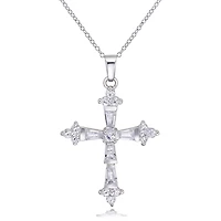 Quintessential Collier croix en argent sterling CZ
