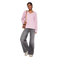T-shirt côtelé avec col henley George pour femmes Tailles TP–TTG