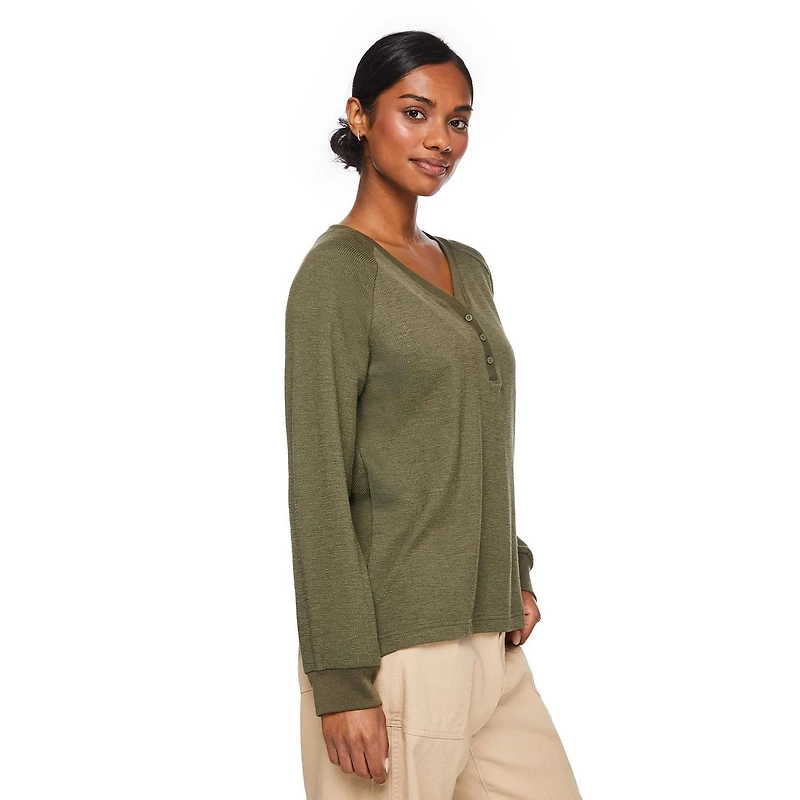 George Women's Rib Henley Tee, Sizes XS-XXL