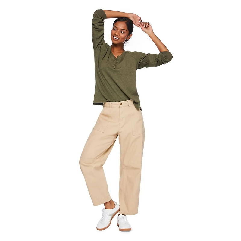 George Women's Rib Henley Tee, Sizes XS-XXL