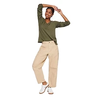 George Women's Rib Henley Tee, Sizes XS-XXL