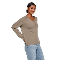 George Women's Rib Henley Tee, Sizes XS-XXL