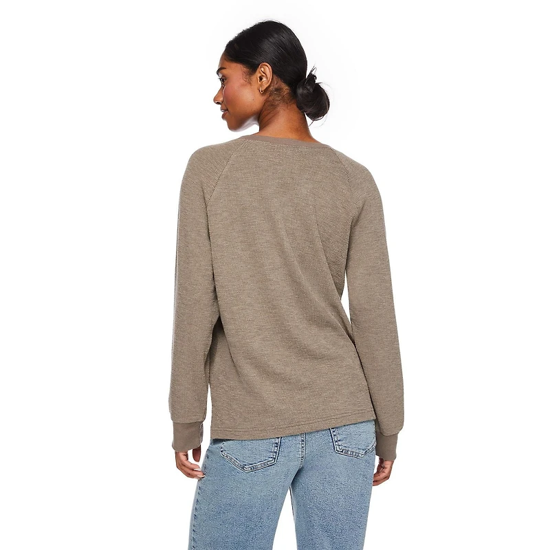 George Women's Rib Henley Tee, Sizes XS-XXL