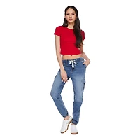 No Boundaries Women's Short Sleeve Baby Tee