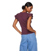 George Women's Rib Ruffle Tee