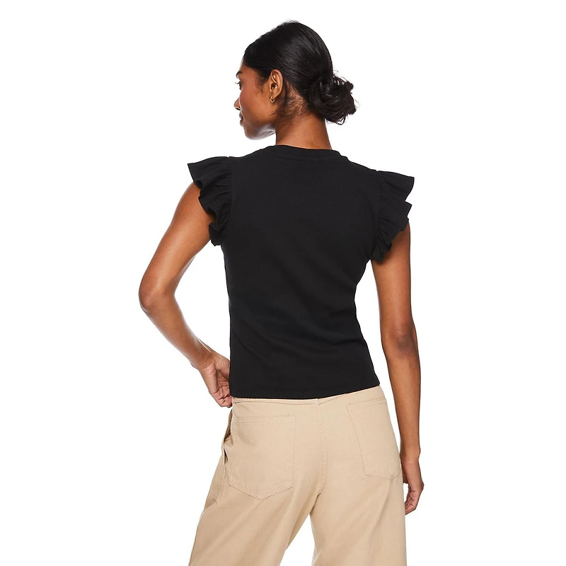 George Women's Rib Ruffle Tee