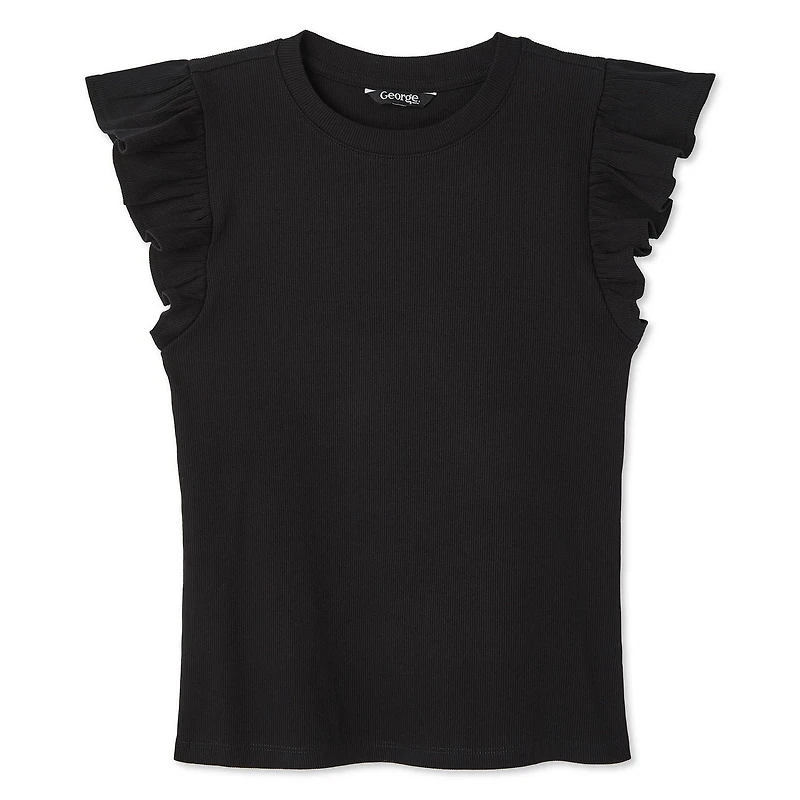 George Women's Rib Ruffle Tee