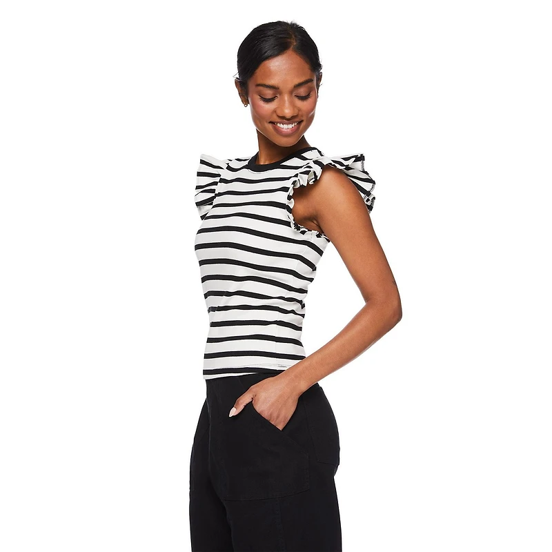 George Women's Rib Ruffle Tee