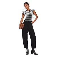 T-shirt côtelé à volants George pour femmes