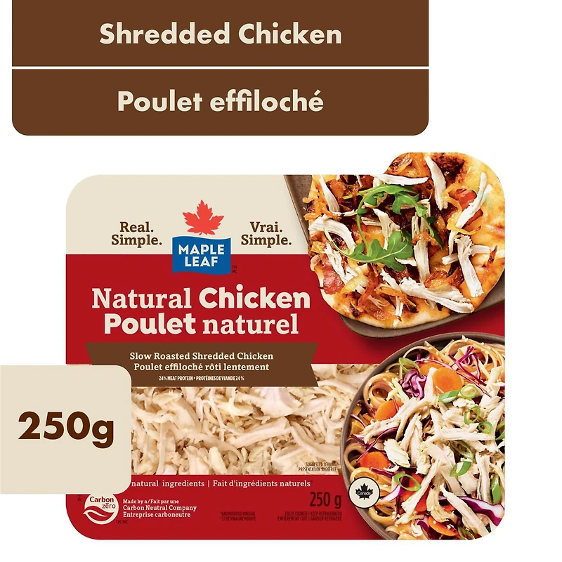 Poulet naturel déchiqueté Maple Leaf 250g