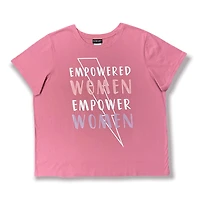 Empower Women Ladie`s plus size tee shirt. This ladies plus size short sleeve tee shirt has a casual look which can be worn with almost any bottom, jeans or short and