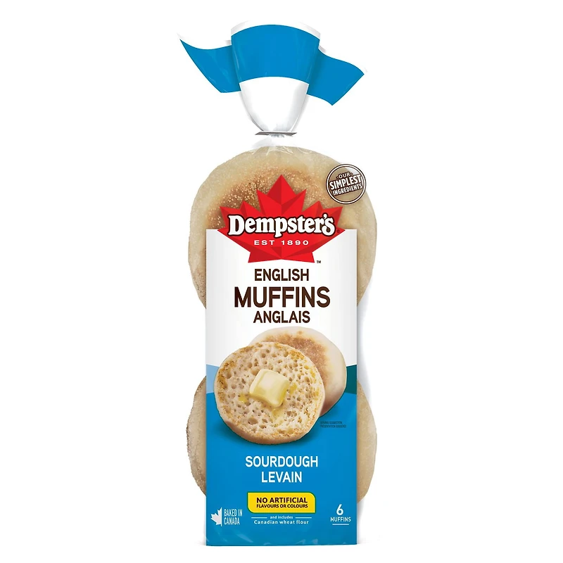 Muffins anglais au levain de Dempster’s® Emb. de 6; 342 g