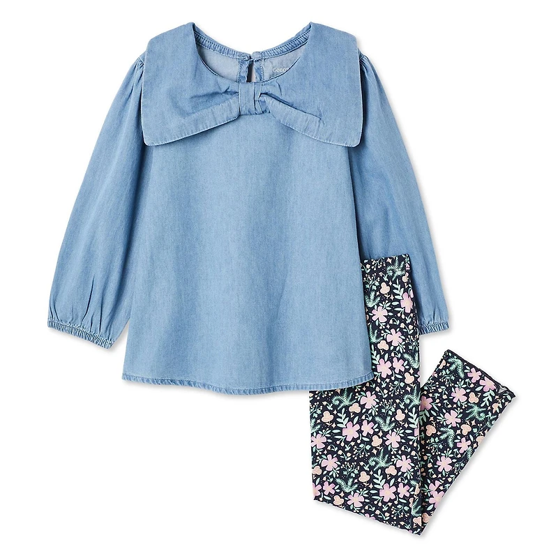 Ensemble 2 pièces tissé George pour petites filles Tailles 2T-5T