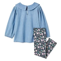 Ensemble 2 pièces tissé George pour petites filles Tailles 2T-5T