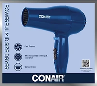 SÈCHE-CHEVEUX CONAIR, 1875 W, TAILLE MOYENNE, BLEU Sèche-cheveux