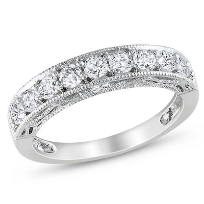 Bague d'anniversaire Miabella en argent sterling à saphir blanc synthétique totalisant 1,10 ct