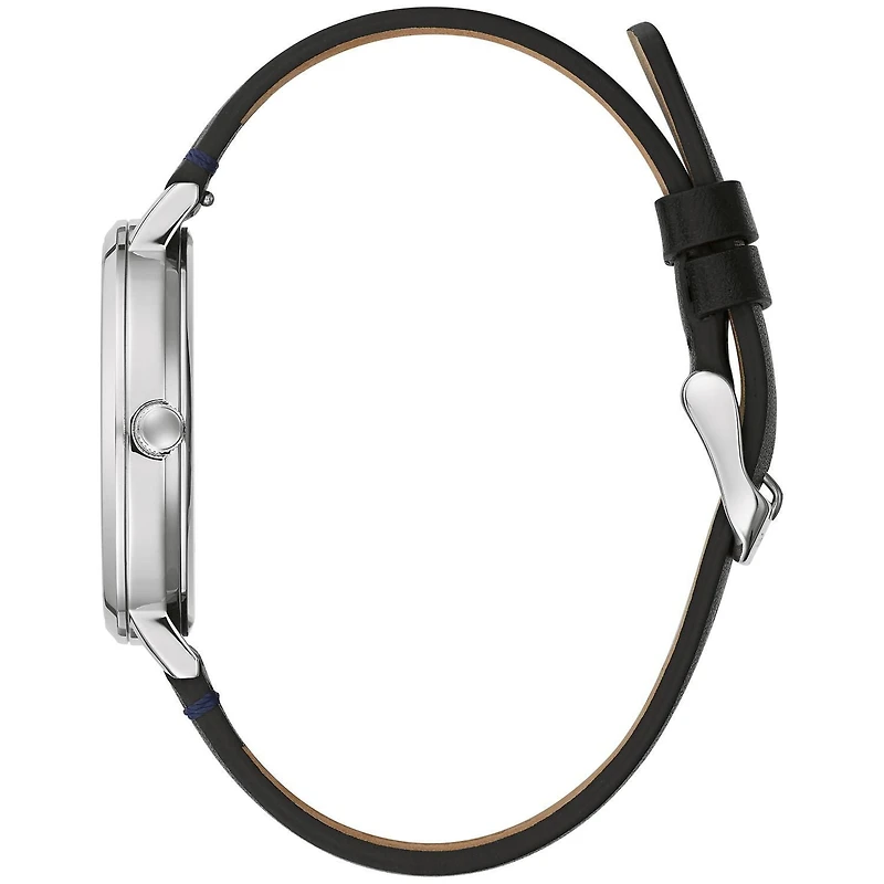 Caravelle Mens Silver-Tone Quartz Watch