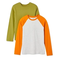 Lot de 2 t-shirts à manches longues George pour garçons Tailles TP–TG