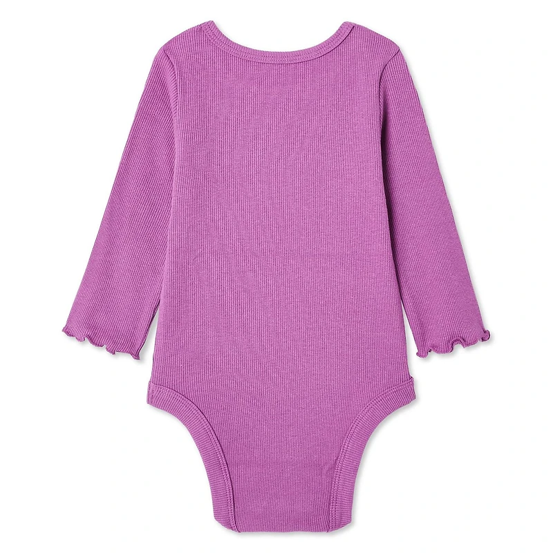Cache-couche à manches longues en tricot côtelé George pour bébés filles