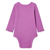 Cache-couche à manches longues en tricot côtelé George pour bébés filles