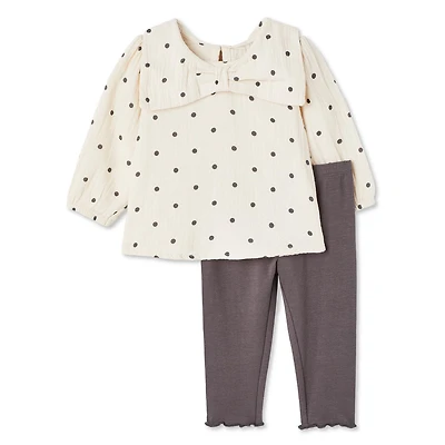 Ensemble 2 pièces tissé George pour bébés filles Tailles 0-24 mois