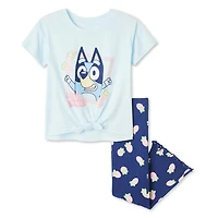 Ensemble 2 pièces avec legging Bluey pour petites filles Tailles 2T-5T