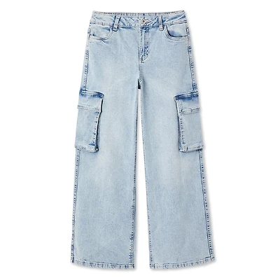Jean cargo à jambes larges George pour filles