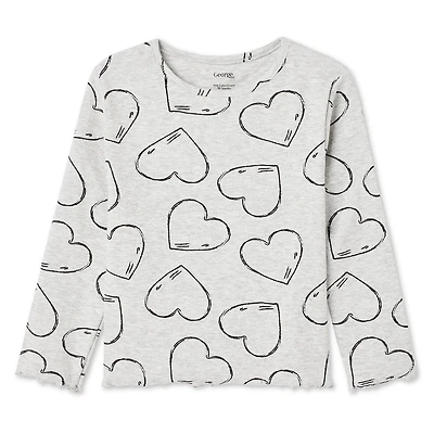 George Toddler Girls' Long Sleeve Rib Tee, Sizes 2T-5T