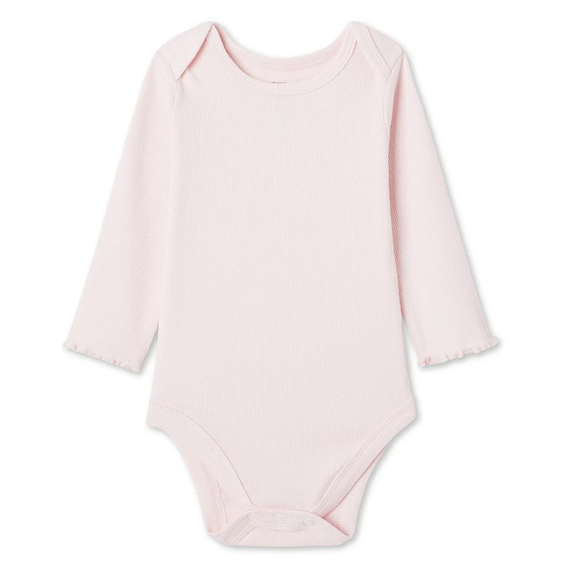 Cache-couche à manches longues en tricot côtelé George pour bébés filles Tailles 0-24 mois