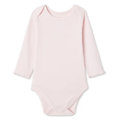 George Baby Girls' Long Sleeve Rib Bodysuit, Sizes 0-24 months