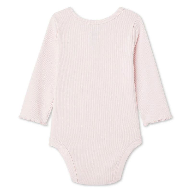 Cache-couche à manches longues en tricot côtelé George pour bébés filles Tailles 0-24 mois