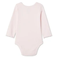 Cache-couche à manches longues en tricot côtelé George pour bébés filles Tailles 0-24 mois