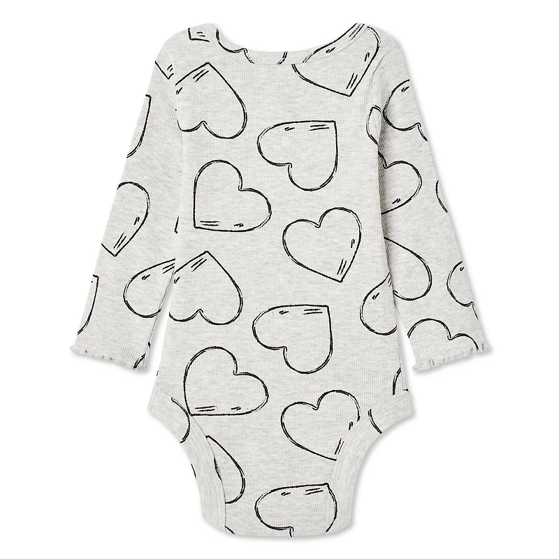 Cache-couche à manches longues en tricot côtelé George pour bébés filles Tailles 0-24 mois