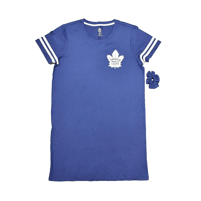 NHL Toronto Maple Leafs Chemise de nuit pour femme avec chouchou