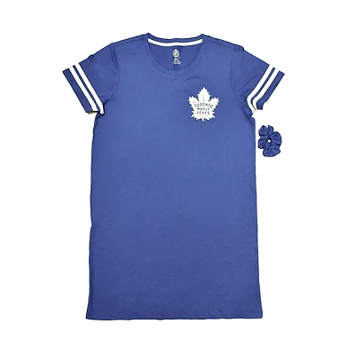 NHL Toronto Maple Leafs Chemise de nuit pour femme avec chouchou