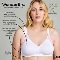 WonderBra Plus Style No Poke Side Stay Wireless Bra, C42 -DD46