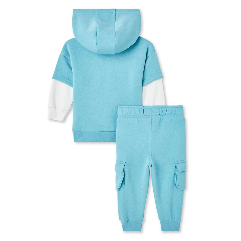 Ensemble 2 pièces avec haut à capuchon en molleton George pour bébés garçons Tailles 0-24 mois