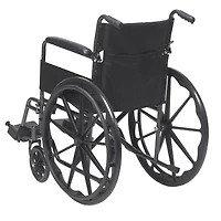 Drive Medical Black 18-inch Silver Sport 1 Wheelchair with Full Arms and Swing away Removable Footrest