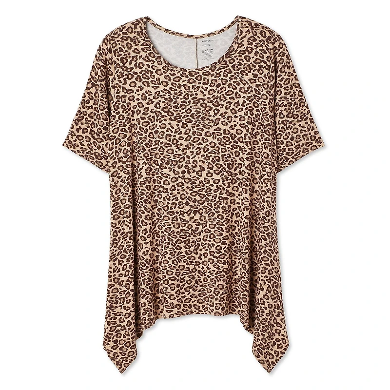 George Women's Plus Sharkbite Hem Tee, Sizes 1X-4X