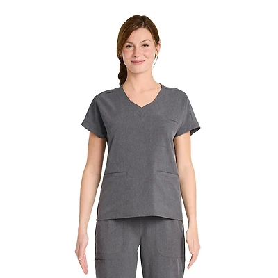 Haut d'uniforme à encolure en V ajusté et extensible pour femmes Scrubstar WC672A