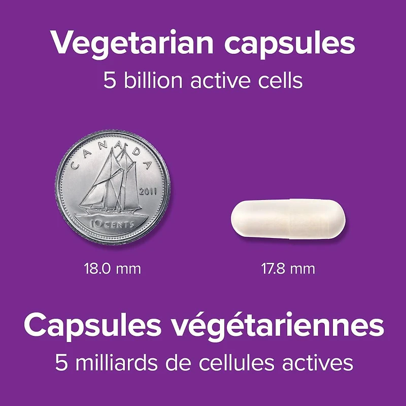 Webber Naturals Probiotique  5 milliards 5 souches de probiotiques 60 capsules végétariennes