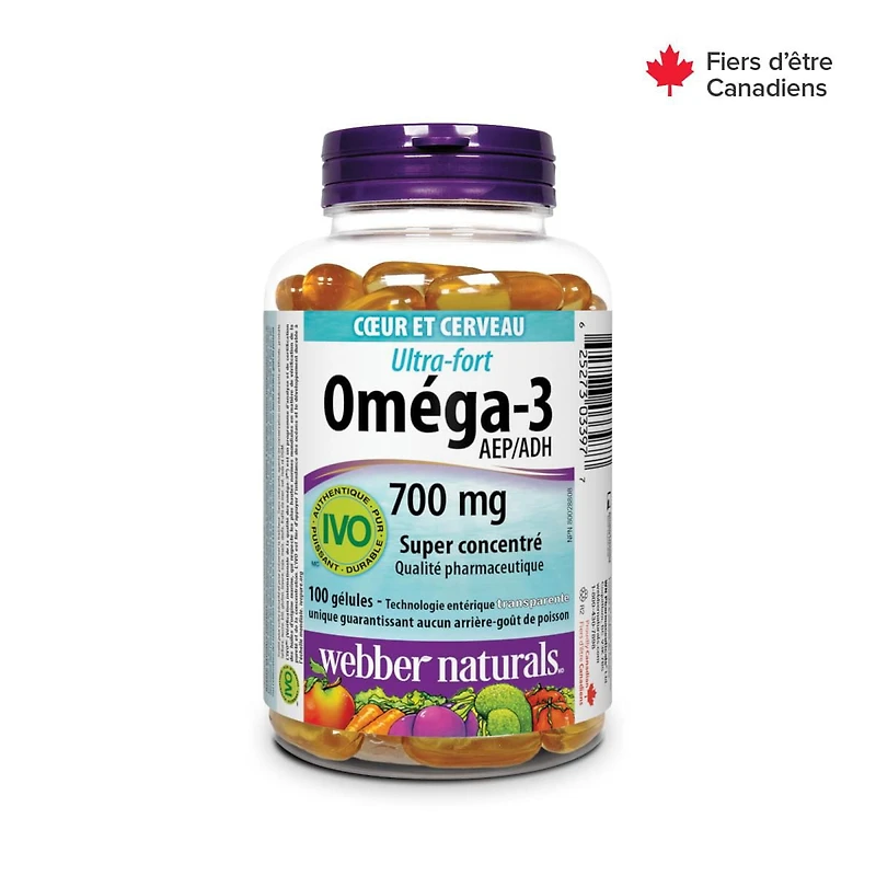 Webber Naturals® Omega-3 Extra Strength, 700 mg EPA/DHA, 100 Clear Enteric Softgels