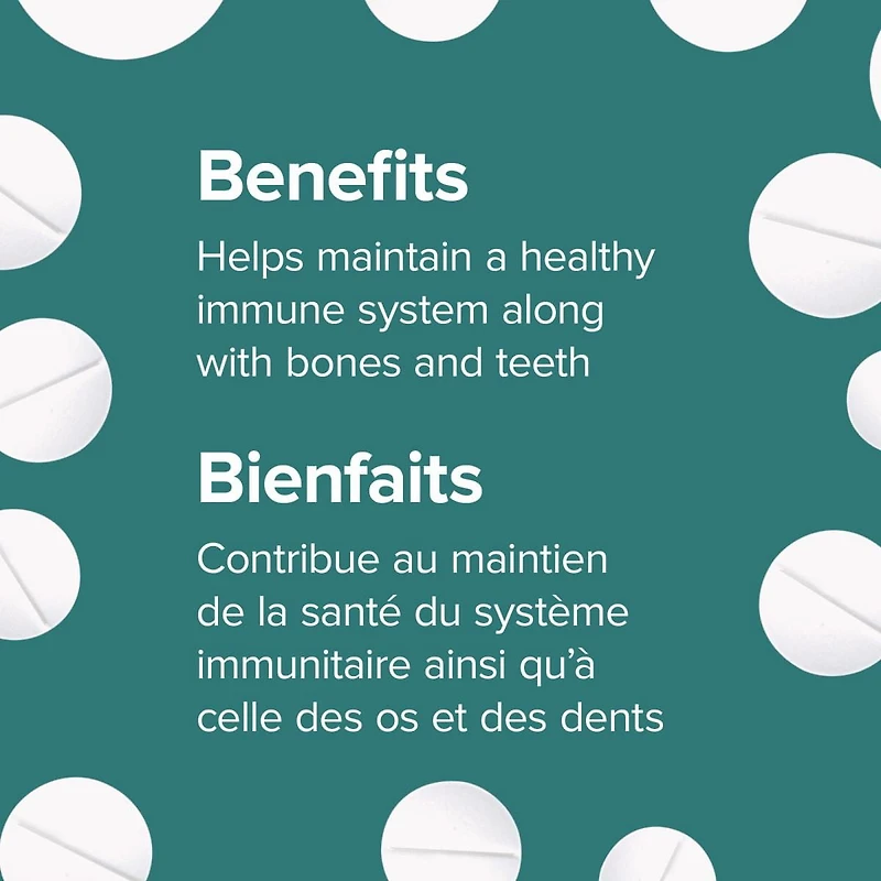 Webber Naturals Vitamine D3 à croquer, Arôme d'orange, 1000 UI 180 comprimés à croquer