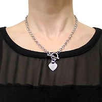 Asteria Sterling Silver Heart Charm Link Necklace, 18"