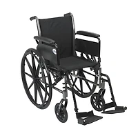 Drive Medical Black Cruiser III Light Weight Wheelchair with Flip Back Removable Arms, Full Arms, Swing away Footrests, 20" Seat