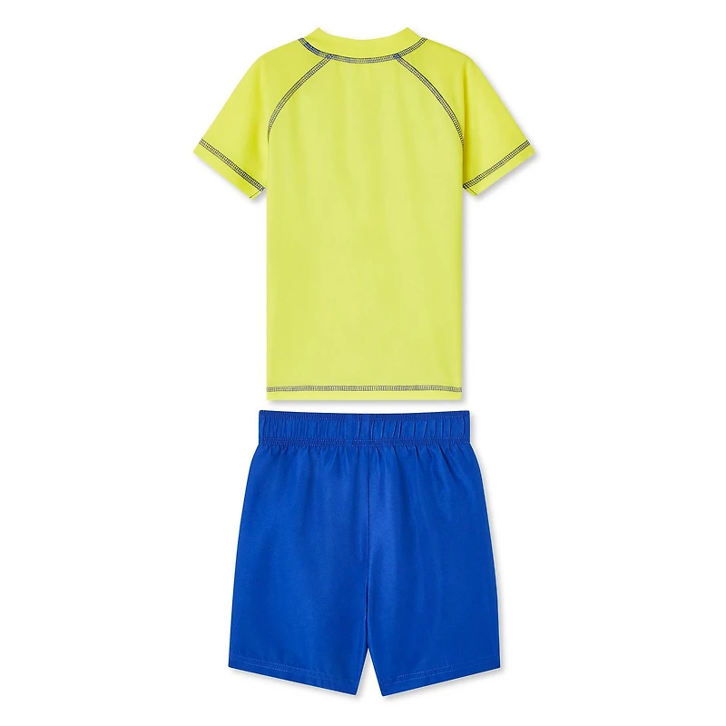 Maillot de bain 2 pièces avec haut anti-UV Bob l'éponge carrée pour garçons